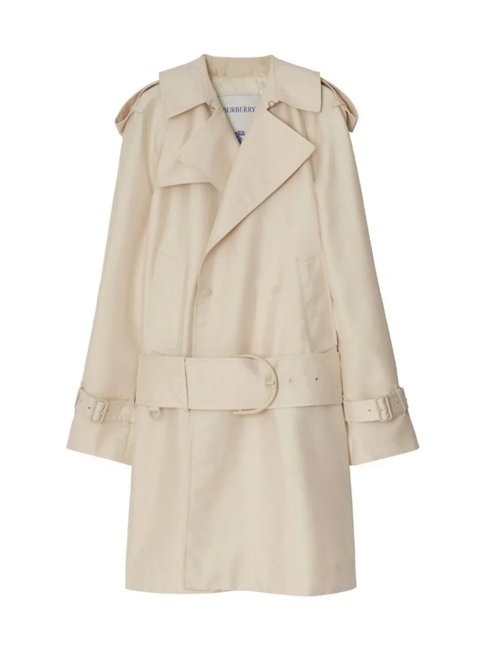 $3550 Burberry Women's Silk Blend Belted Trench Coat Jacket in Grain Size US 10 - Picture 3 of 6